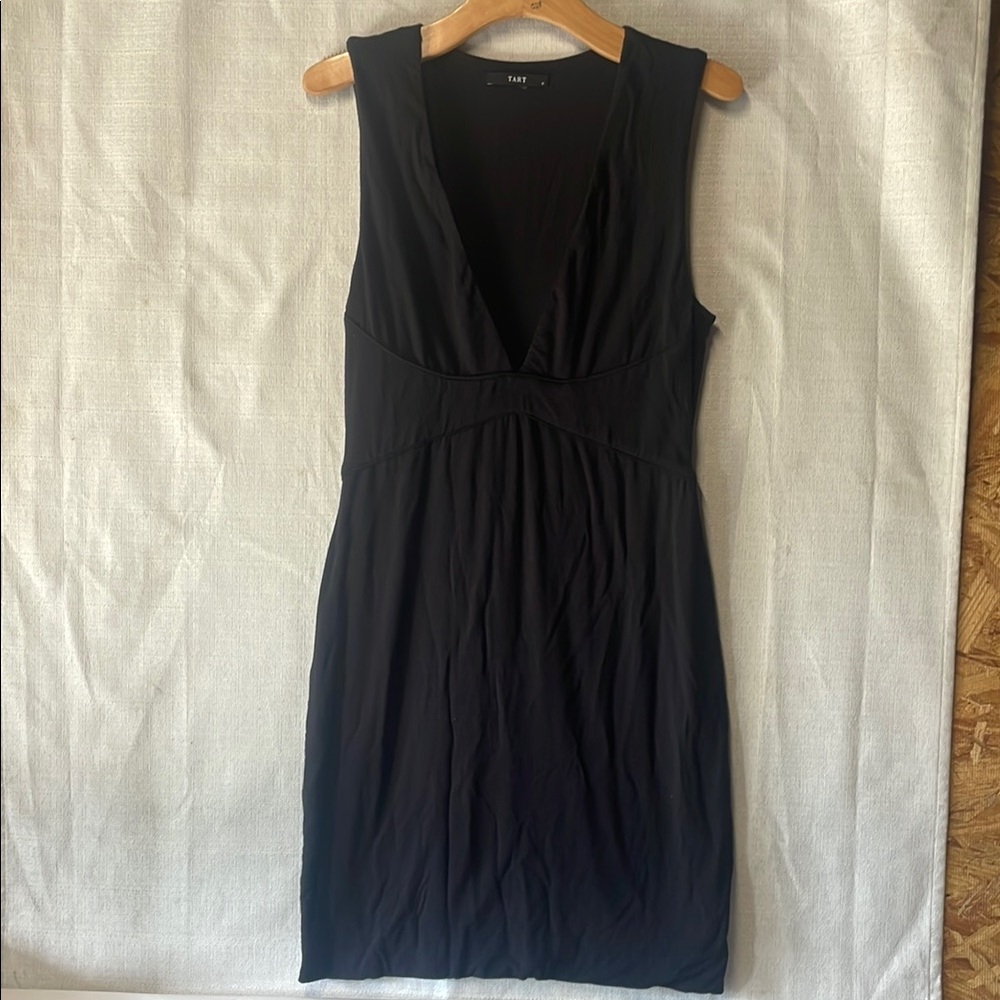 Tart Black Plunge Neck Sheath Dress